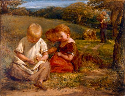 Kinder sammeln Wildblumen von George Smith